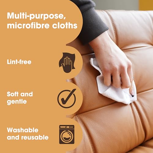 Furniture Clinic Microfiber Cleaning Cloths - White, Pack of 4 - Reusable & Absorbent