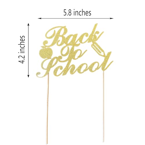 Back to School Cake Topper | Gold Glitter Welcome Decoration