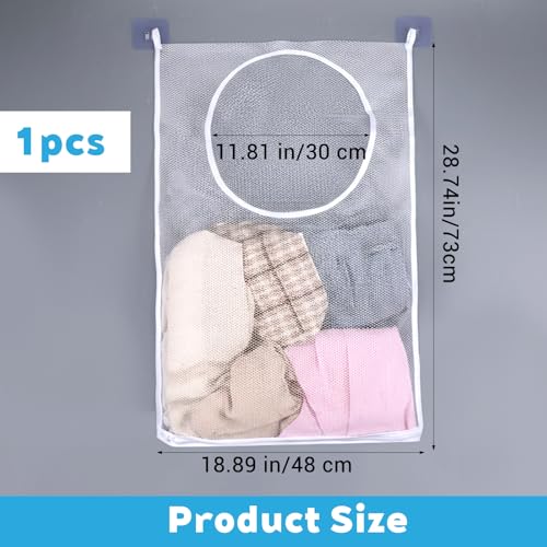 Sorcristy Portable Hanging Laundry Hamper - Large Mesh Basket, 28.74" x 18.89"