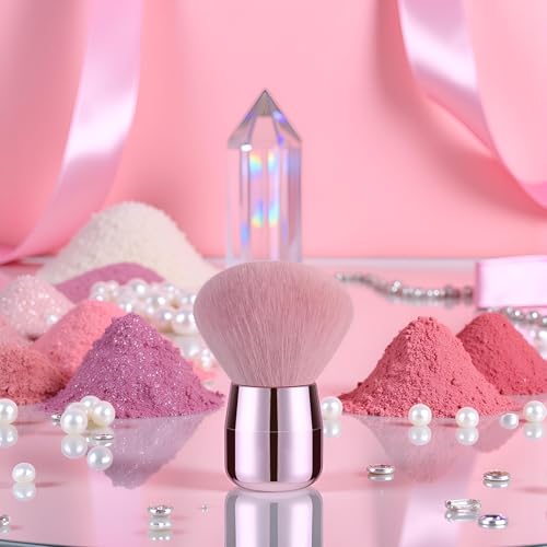 Pink Nail Dust Brush Soft Bristles for Acrylic Nails and Makeup