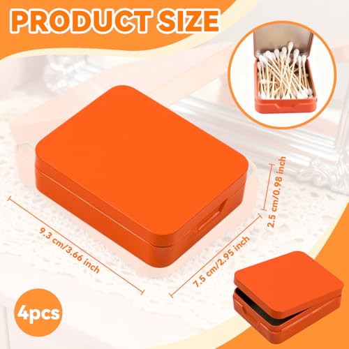 4-Pack Portable Makeup Sponge & Cotton Pad Holder - Orange