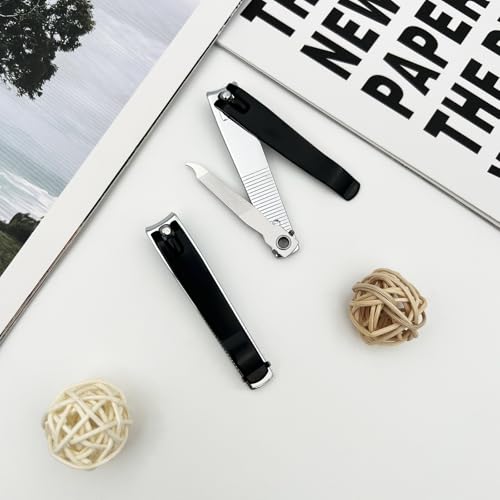 Black Stainless Steel Nail Clippers Set - 2PCS Large Trimmers