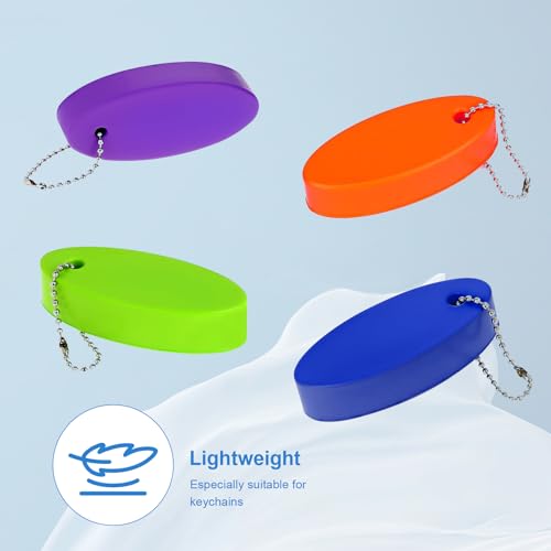 4 Pack Floating Keychain for Boat Keys Waterproof Bright Color Key Floats for Boating Fishing Surfing Kayak Sailing Outdoor Water Sports