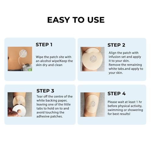 20 Pack Universal Adhesive Patches for CGM and Insulin Pumps, 0.8-Inch Hole, Waterproof & Breathable Patches, Pre-Cut Adhesive Tape, CGM Protection,Long Last Sensor Patches,Skin-Friendly Patches,Beige