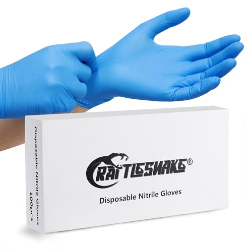 Rattlesnake Blue Textured Nitrile Gloves - 4 Mil, Latex-Free, Disposable (Pack of 100)