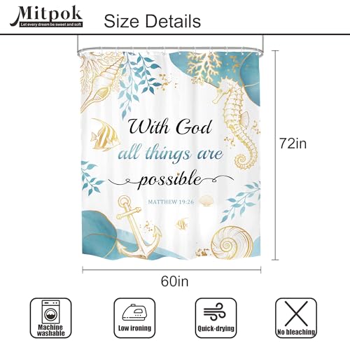 Beach Bible Verse Shower Curtain Set - 60" x 72" (Pack of 12)