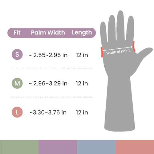 Reusable Rubber Cleaning Gloves - Boho Style, Medium Size (4 Pairs)