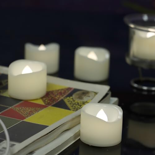 12-Pack LED Flameless Votive Candles - Battery Operated White Tea Lights