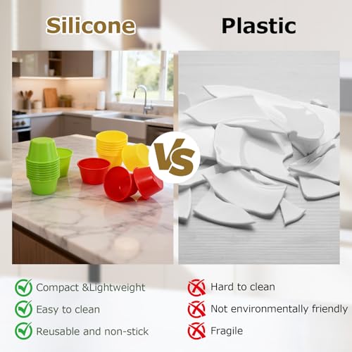 24 Pcs Silicone Puto Mold Cups - BPA-Free & Non-Stick for Kutsinta