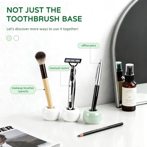 Ceramic Toothbrush Holder Set - Sleek & Multi-Purpose Bathroom Storage