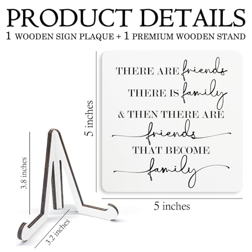 Friends That Become Family Wooden Desk Sign - 5x5 Home Decor