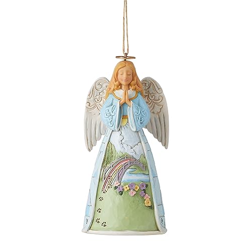 Enesco Jim Shore Heartwood Creek Rainbow Bridge Angel Pet Bereavement Hanging Ornament, 4.625 Inch, Multicolor