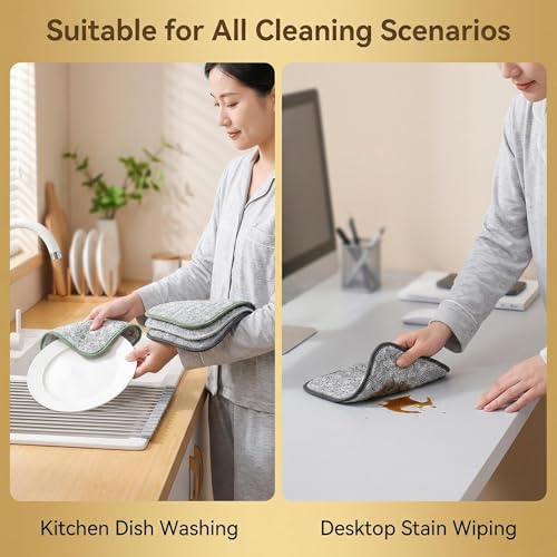 Double-Sided Non-Scratch Wire Dishcloths - 5 Pack Kitchen Scrubbing Rags