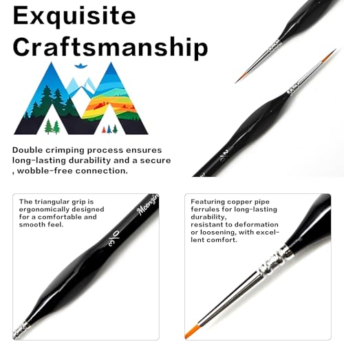 10-Piece Detail Paint Brush Set with Ergonomic Triangular Grip