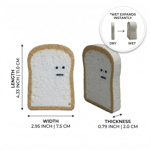 Keovar Plant-Based Toast Kitchen Sponges - 6 Pack Scratch-Free Scrubbers