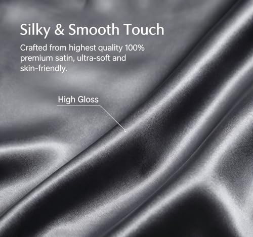 JUWENIN Satin Pillowcase Set for Hair and Skin - 4 Pack with Zipper