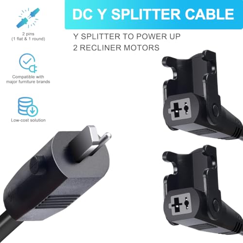 Sopito 6ft Y Splitter Power Cord for Electric Recliner and Lift Chair Motors