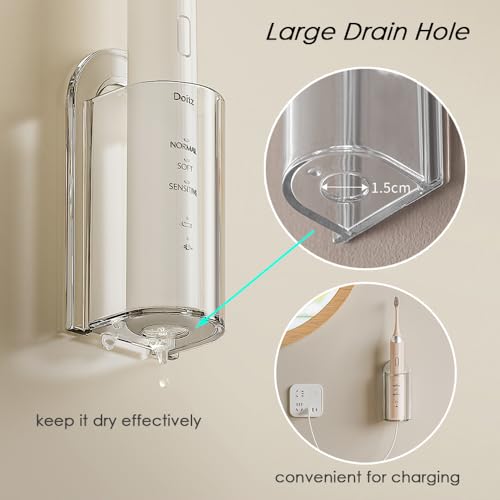 Wall Mounted Electric Toothbrush Holder with Charging Slot - 2PCS
