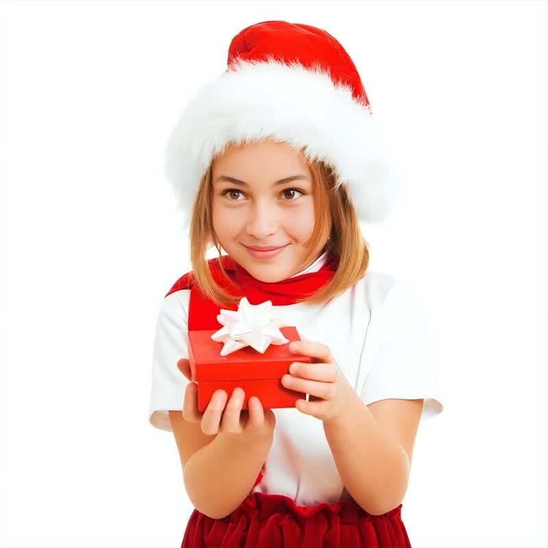 YUNISS 2-Pack Red Velvet Christmas Hats for Kids