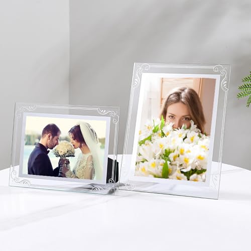5x7 Silver Glass Photo Frame - Vertical & Horizontal Display