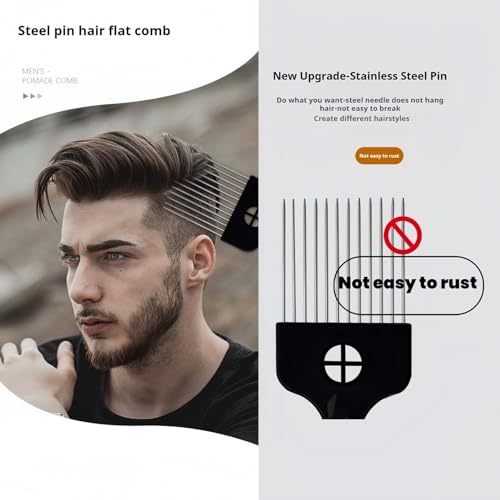 Metal Afro Pick Comb Set 2-Pack - Fist Handle Hair Styling Tool
