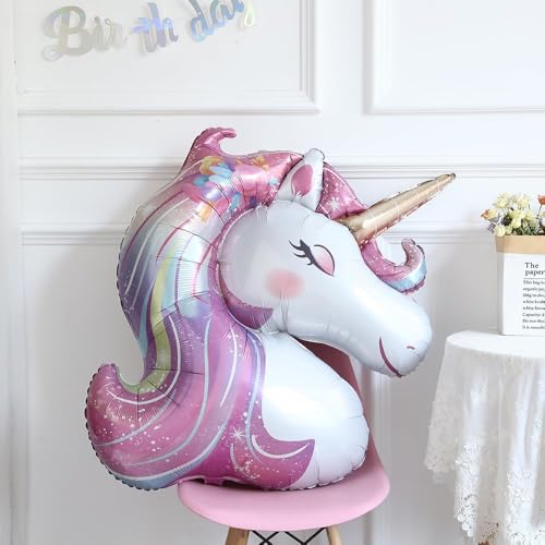 Unicorn Foil Balloons - 2 Pack Large Rainbow Party Decorations