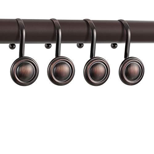 CHICTIE Oil Rubbed Bronze Shower Curtain Hooks - Set of 12 Rustproof Rings