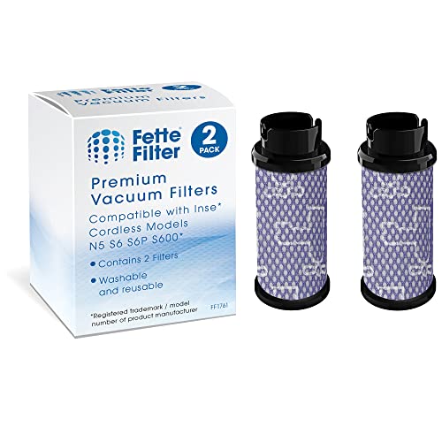Fette Filter Pack of 2 Vacuum Cleaner Filters for Inse N5 S6 S6P S600
