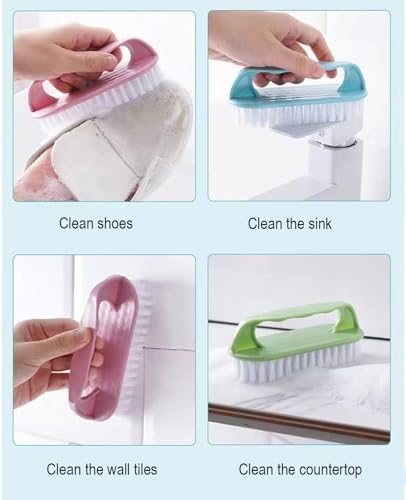 Ganganmax Heavy Duty Scrub Brush Set - 3 Pack Stiff Bristle Scrubber