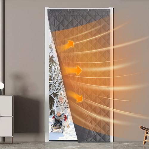 NICETOWN Grey Thermal Insulated Door Curtain 86 Inch Long, 40"W x 86"L, Pack of 1