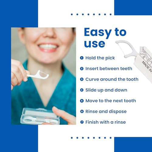 Dental Floss Picks Pack of 50 Individually Wrapped Oral Care Flossers