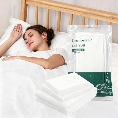 XSWNGXX 4-Piece Disposable Hotel Bed Sheets Set for Travel & Business Trips - Queen Size with Quilt Cover, Pillowcases (1 Set)