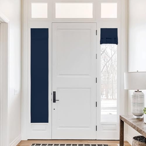 NICETOWN Navy Blue French Door Sidelight Curtain 12"W x 72"L