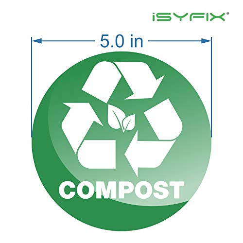 iSYFIX Recycle Stickers Mix-6 Pack for Trash Bins - 5 Inch