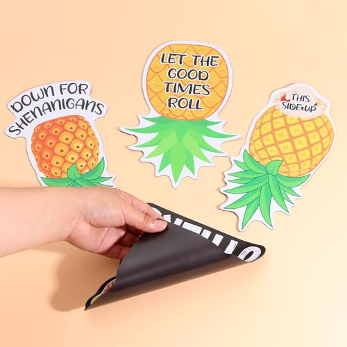 Set of 4 Upside-Down Pineapple Magnetic Door Decor for Cruise, Fridge & Vehicle