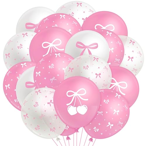 Pink Bow Coquette Balloons Set - 50PCS Latex Party Decor
