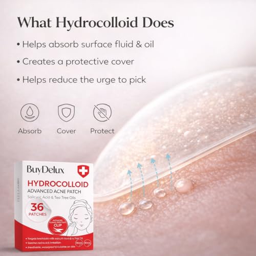 Acne Healing Patches - Hydrocolloid Pimple Patches with Salicylic Acid & Tea Tree Oil, 36 Count