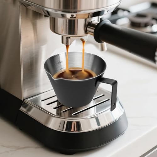 Stainless Steel Espresso Cup with Handle - 100ml (3.5oz) V-Spout