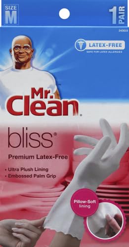 Mr. Clean Bliss Premium Latex-Free Cleaning Gloves, Medium