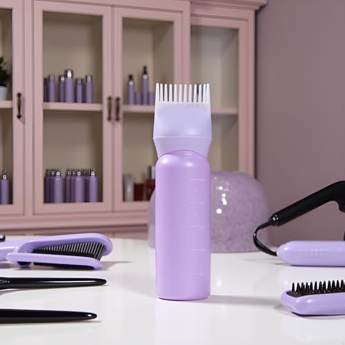 Root Comb Applicator Bottle for Hair Dye and Shampoo - 11oz Purple
