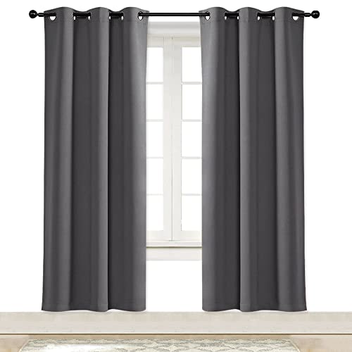 NICETOWN Thermal Insulated Blackout Curtain Panel - Grey, 42"W x 72"L