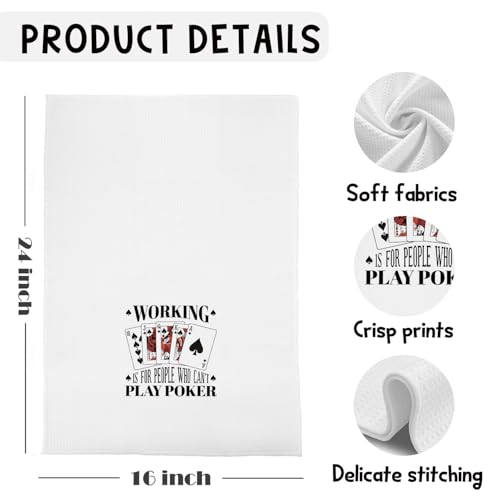 Funny Poker Dish Towels - 16x24 Inch Kitchen Towels for Gamers