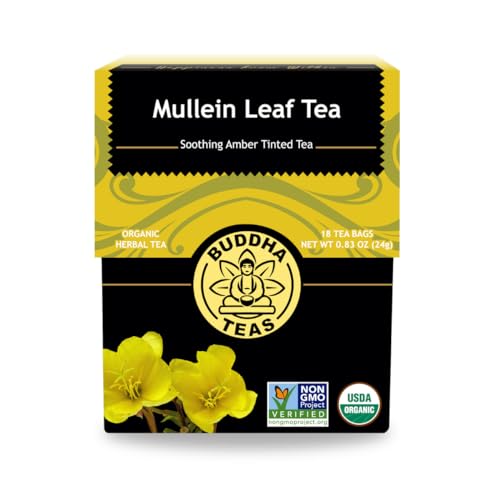 Buddha Teas Organic Mullein Leaf Herbal Tea, Caffeine Free, 18 Count