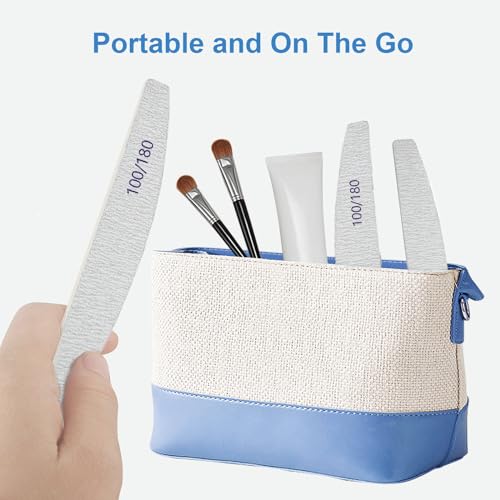 AhaTopia 12-Pack Wooden Nail Files 100/180 Grit Double Sided Emery Boards