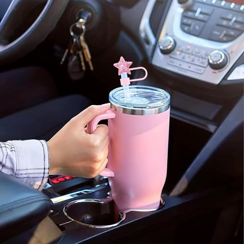 Pink Butterfly Silicone Straw Cover for Stanley Cup 40 & 30 Oz