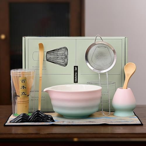 Mochachaju 8-Piece Matcha Whisk Set with Bowl & Accessories