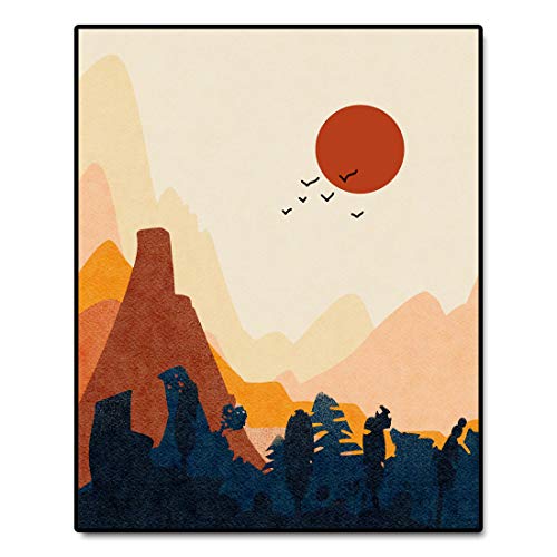 Boho Abstract Sun Art Print - 8x10 Inch Warm Color Landscape