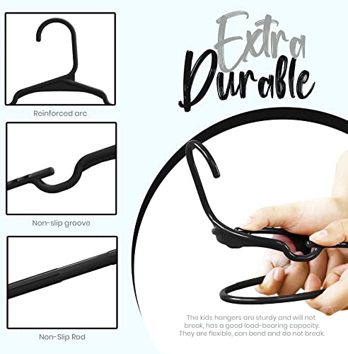 Utopia Home Kids Hangers Pack of 20 - 11.5 Inch Non-Slip Baby Closet Hangers Black