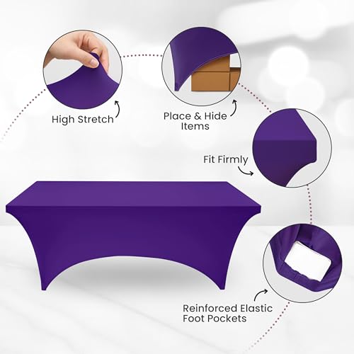 Utopia Kitchen Purple Spandex Table Cloth - 6FT, 1 Pack