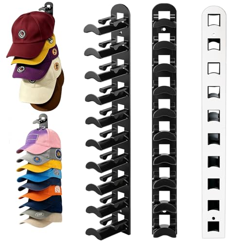 Hat Organizer Rack - 2 Pack Wall Mounted Baseball Cap Storage